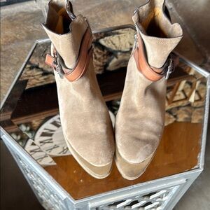 Coach Tan Ankle Booties with Sleek Design